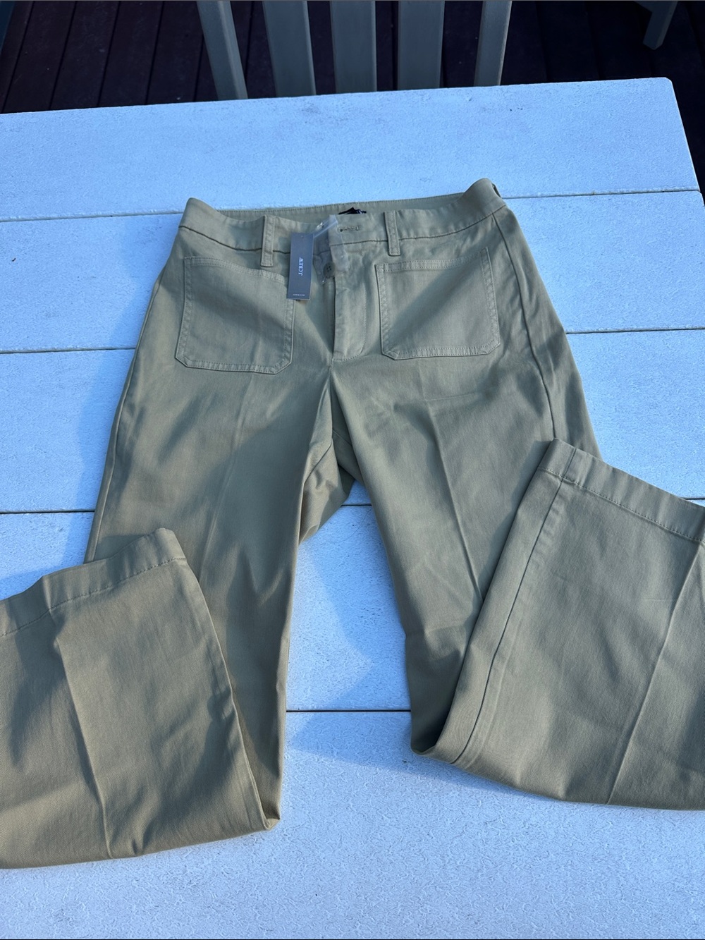Womens J Crew Straight-Leg Cotton Pants - Tan